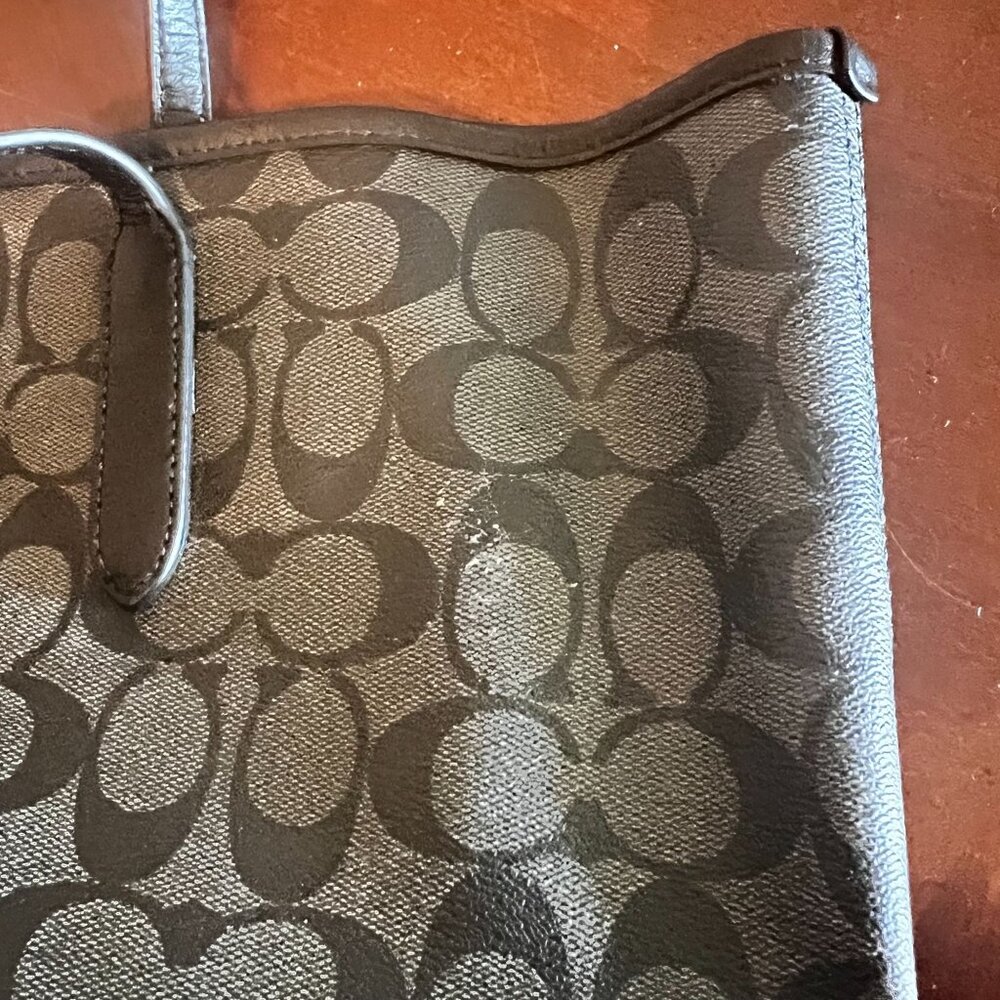 Coach City Tote Signature Canvas Black Shoulder Bag large‎ tote bag - Picture 10 of 13